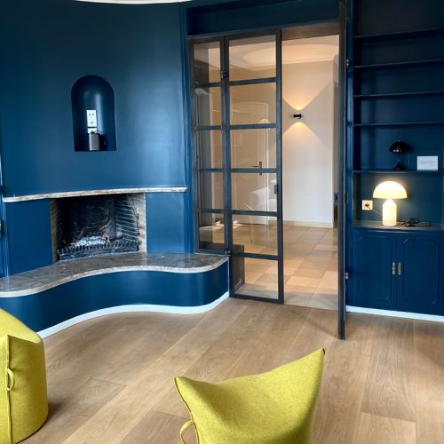 WOHN-T-RAUM Bettina Daub | Referenz-Projekt | Hamburg Blankenese | Interior Design | Renovierung & Umbaumaßnahmen | Villa am Süllberg | nachher Kamin