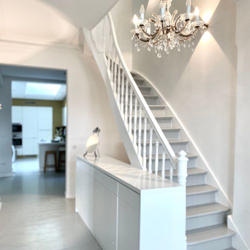 WOHN-T-RAUM Bettina Daub | Referenz-Projekt | Hamburg Ottensen | Interior Design | Renovierung & Umbaumaßnahmen | Lotsenhaus in Neumühlen | nachher Treppenhaus