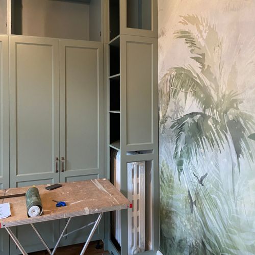 WOHN-T-RAUM Bettina Daub | Referenz-Projekt | Hamburg Harvestehude  | Interior Design | Neues Raumkonzept | Homegym in Isestraße | Tapezierarbeiten