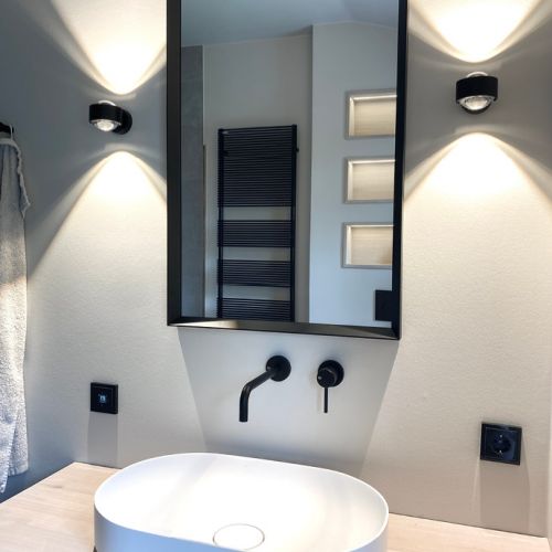 WOHN-T-RAUM Bettina Daub | Referenz-Projekt | Hamburg Niendorf | Interior Design | Sanierung Duschbad | mattes Waschbecken aus Mineralguss