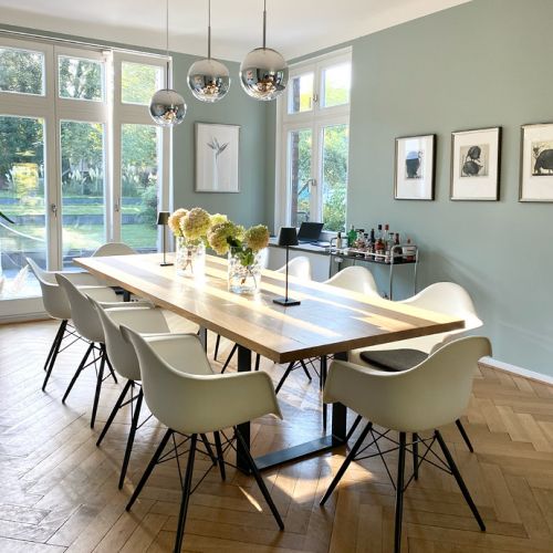 WOHN-T-RAUM Bettina Daub Hamburg | Referenz-Projekt | Wentorf | Interior Design | Altbauvilla Villa Kaffeemühlenhaus Umbau & Sanierung | nachher Esszimmer hell